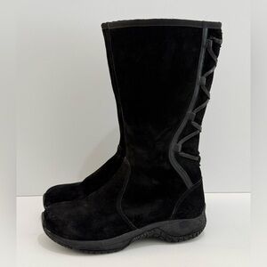 Merrell Women’s Black Suede Encore Back Lace High Boots -6.5